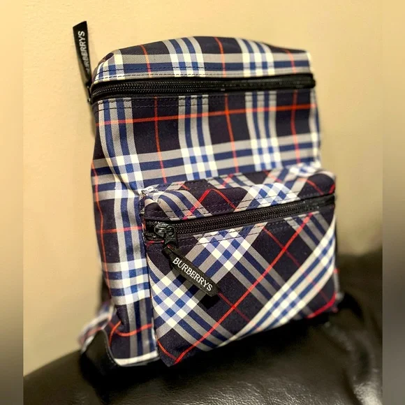 PreLoved Burberry Backpack Plaid Authentic Small Cute & Clean C 2002 Burberry Signature “Haymarket” Yarn-Dyed Plaid Mini  main image 3